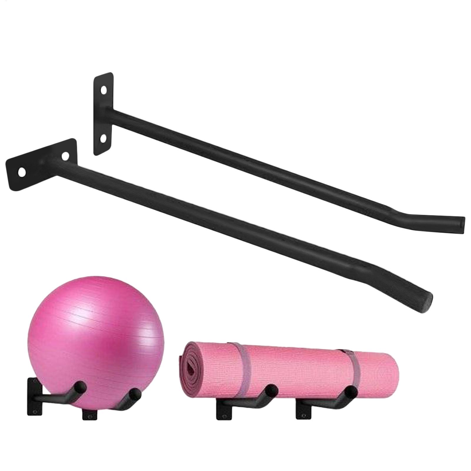 Home Gym Folding Rack - ที่แขวนลูกบอลออกกำลังกาย แพ็ค 2 ชิ้น อุปกรณ์จัดเก็บลูกบอลโยคะติดผนัง อุปกรณ์จัดเก็บอุปกรณ์ออกกำลังกาย