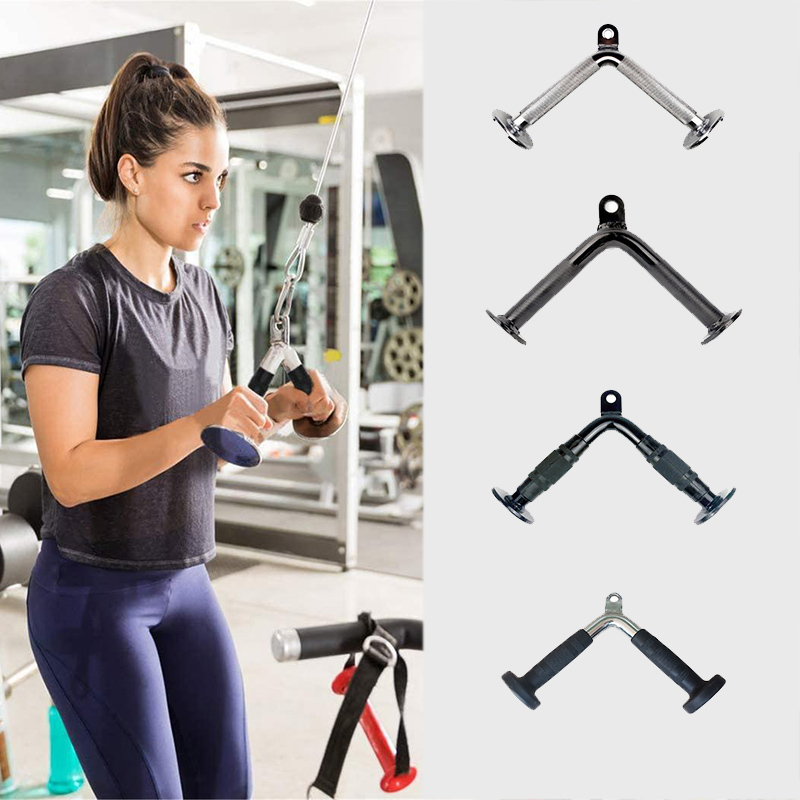 Home Gym Rowing Machine - อุปกรณ์จับสายเคเบิลสำหรับเครื่องออกกำลังกายที่บ้าน, เชือกดึงลงสำหรับเครื่องพูลดาวน์, อุปกรณ์เสริมสำหรับเครื่องพายเรือ, อุปกรณ์ฝึกความแข็งแรงของกล้ามเนื้อแบบ V-handle
