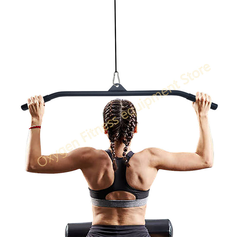 Home Gym Lat Pulldown - 29/39/48นิ้ว LAT Pulldown Bar สิ่งที่แนบมาสำหรับสายเครื่องรอกระบบ Biceps
