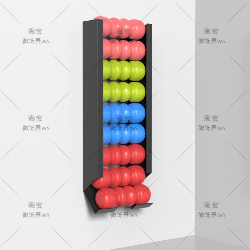 Home Gym Folding Rack - ‌ ชั้นวางลูกบอลติดผนัง - ที่วางลูกบอลแบบหลายชั้นสำหรับยิมที่บ้าน ประหยัดพื้นที่ ใช้จัดเก็บบาสเกตบอล/เสื่อโยคะ