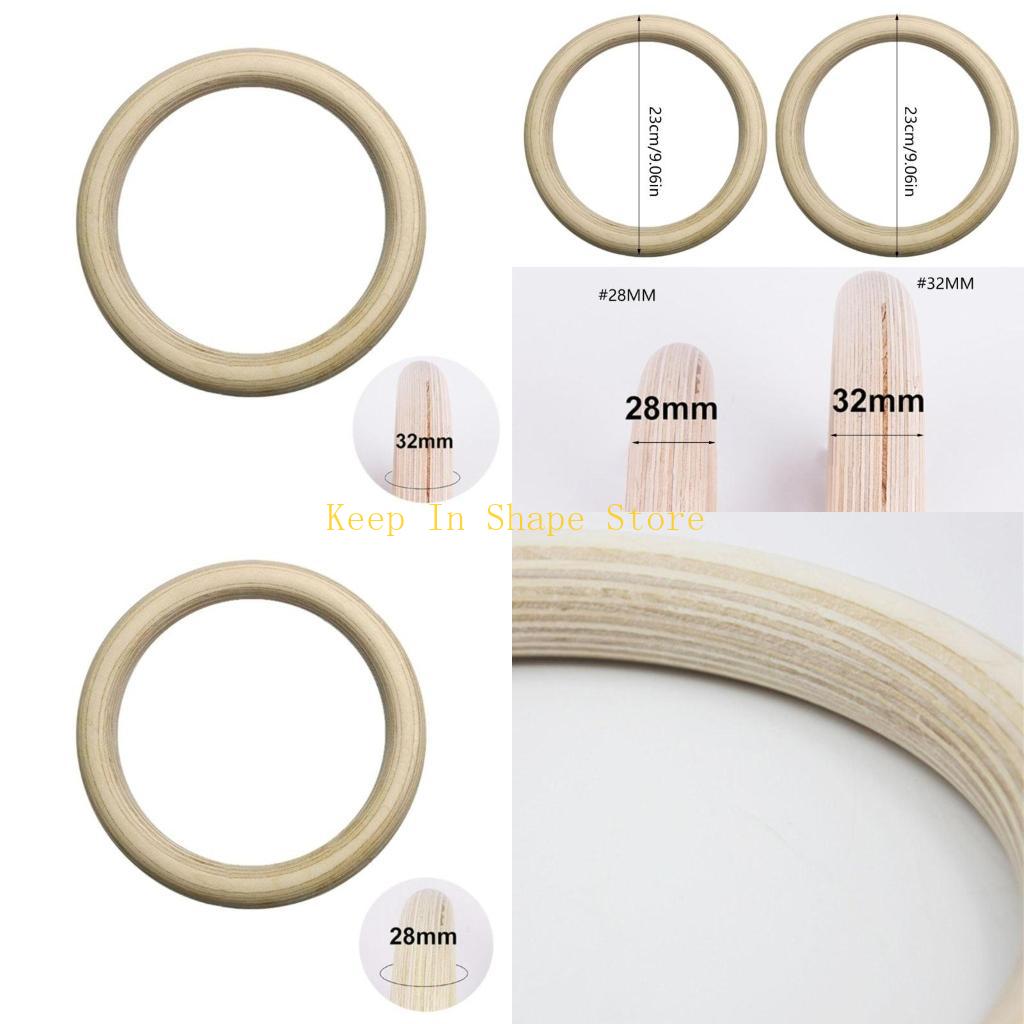 Gymnastic Rings Wooden - U1JC 1 PC Fitness Heavy Duty