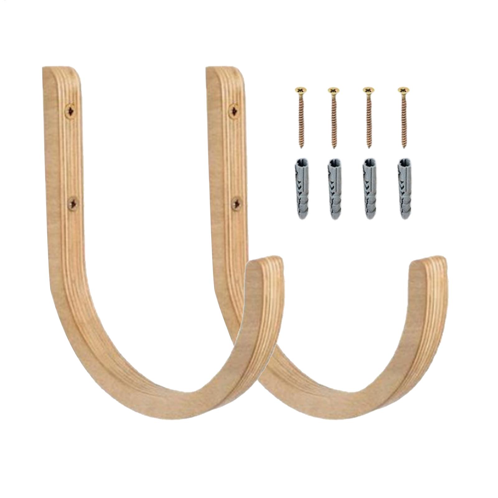 Home Gym Folding Rack - ที่วางเสื่อโยคะ 2 ชิ้น ทำจากไม้ พร้อมสกรู ที่แขวนเสื่อโยคะติดผนัง