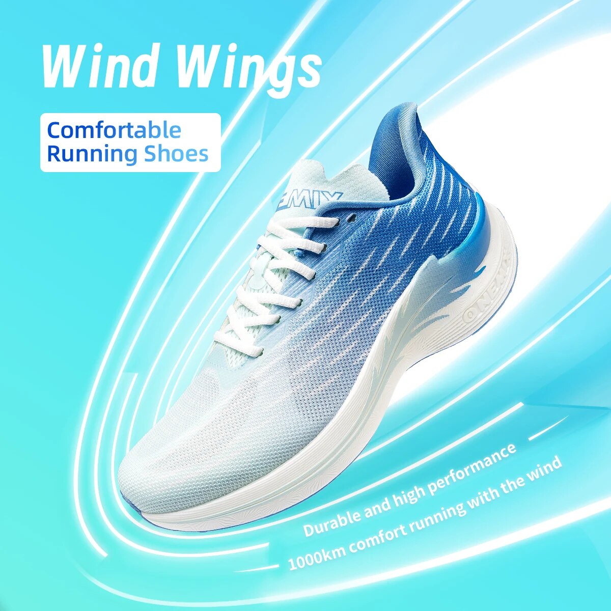 Speed Parachute Sprint - Onemix รองเท้าวิ่งออกกำลังกายสำหรับผู้ชาย, รองเท้ากีฬาสำหรับผู้หญิงวิ่งวิ่งวิ่งออกกำลังกายเชือกกระโดดกลางแจ้งระบายอากาศได้ดี2024