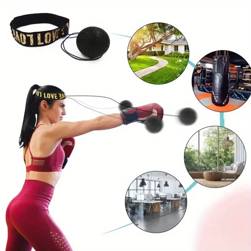 Speed Bag Boxing - 1/3 ชิ้น ลูกบอลฝึกความเร็วสำหรับชกมวย ติดตั้งบนศีรษะ วัสดุ PU