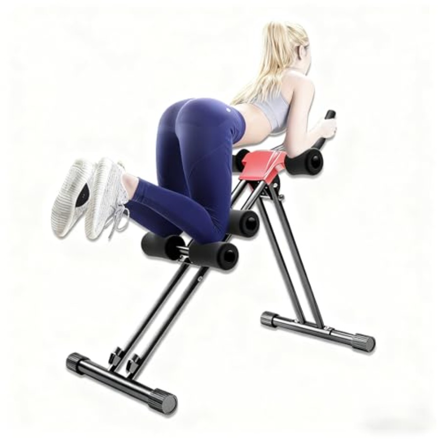 Home Gym Rowing Machine - เครื่องออกกำลังกายแบบพับได้ 4-in-1 สำหรับพายเรือและบริหารหน้าท้อง โครงเหล็ก สีดำ รองรับน้ำหนักได้