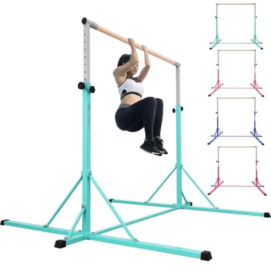 Gymnastic Rings Wooden - บาร์โหนสำหรับออกกำลังกายที่บ้าน ทำจากไฟเบอร์กลาสหุ้มไม้บีช สีไม้ธรรมชาติ รับน้ำหนักได้ 500 ปอนด์