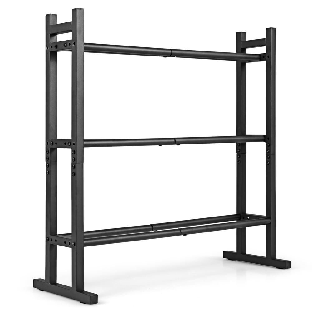 Home Gym Fitness - ชั้นวางดัมเบล 3 ชั้นแบบ Heavy Duty, ชั้นวางเก็บน้ำหนักเหล็กเคลือบผงพร้อมความจุ