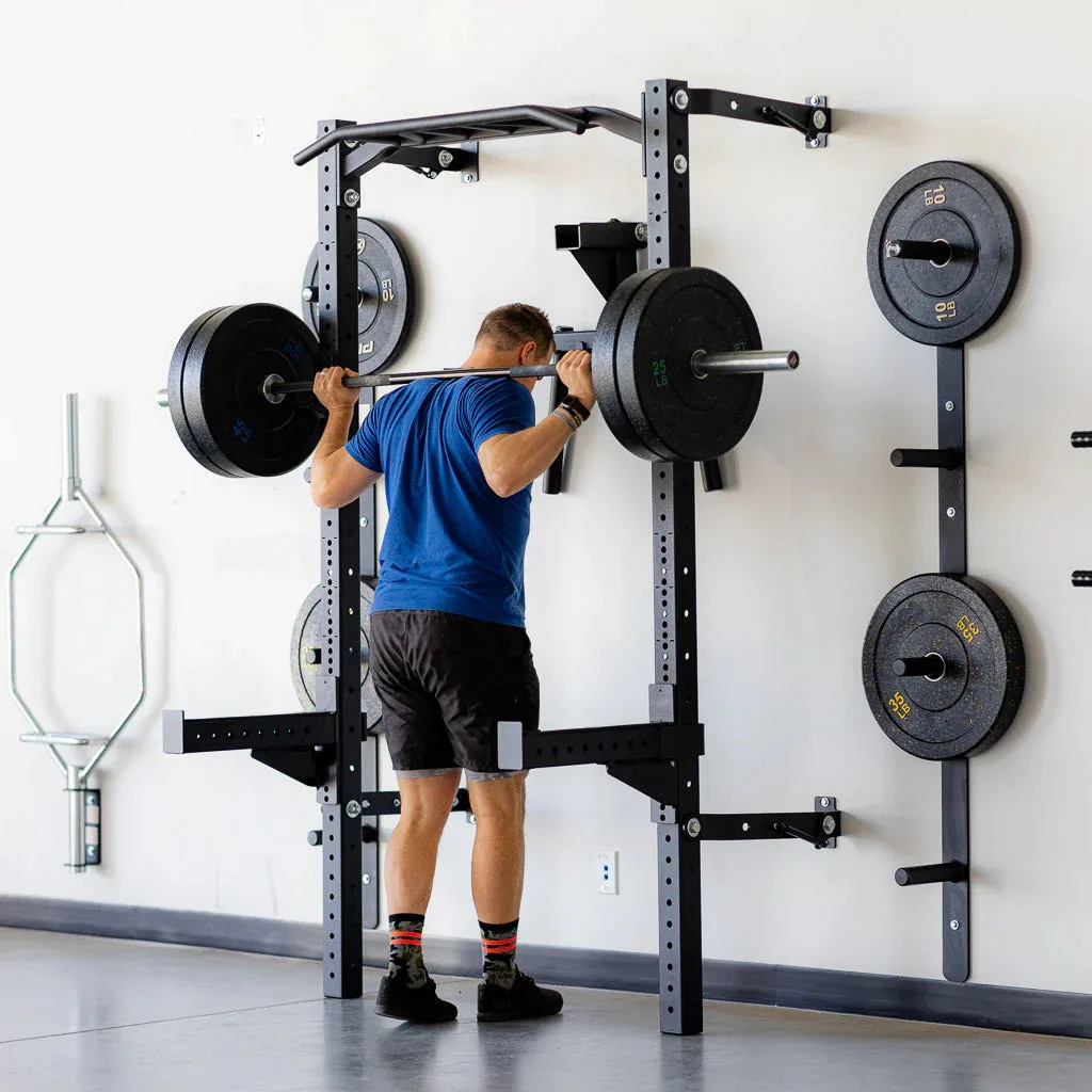 Home Gym Folding Rack - ขายส่งขายร้อน Wall-Folding Squat Rack พร้อม Multi-Grip