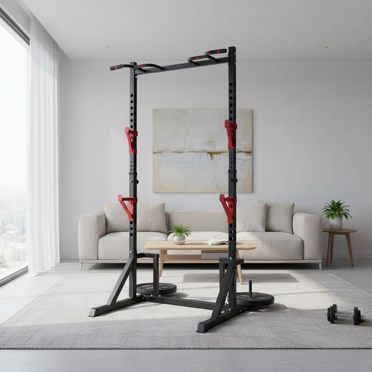แร็คปรับระดับได้พร้อมบาร์ดึงข้ - Home Gym Fitness บทวิจารณ์และราคา