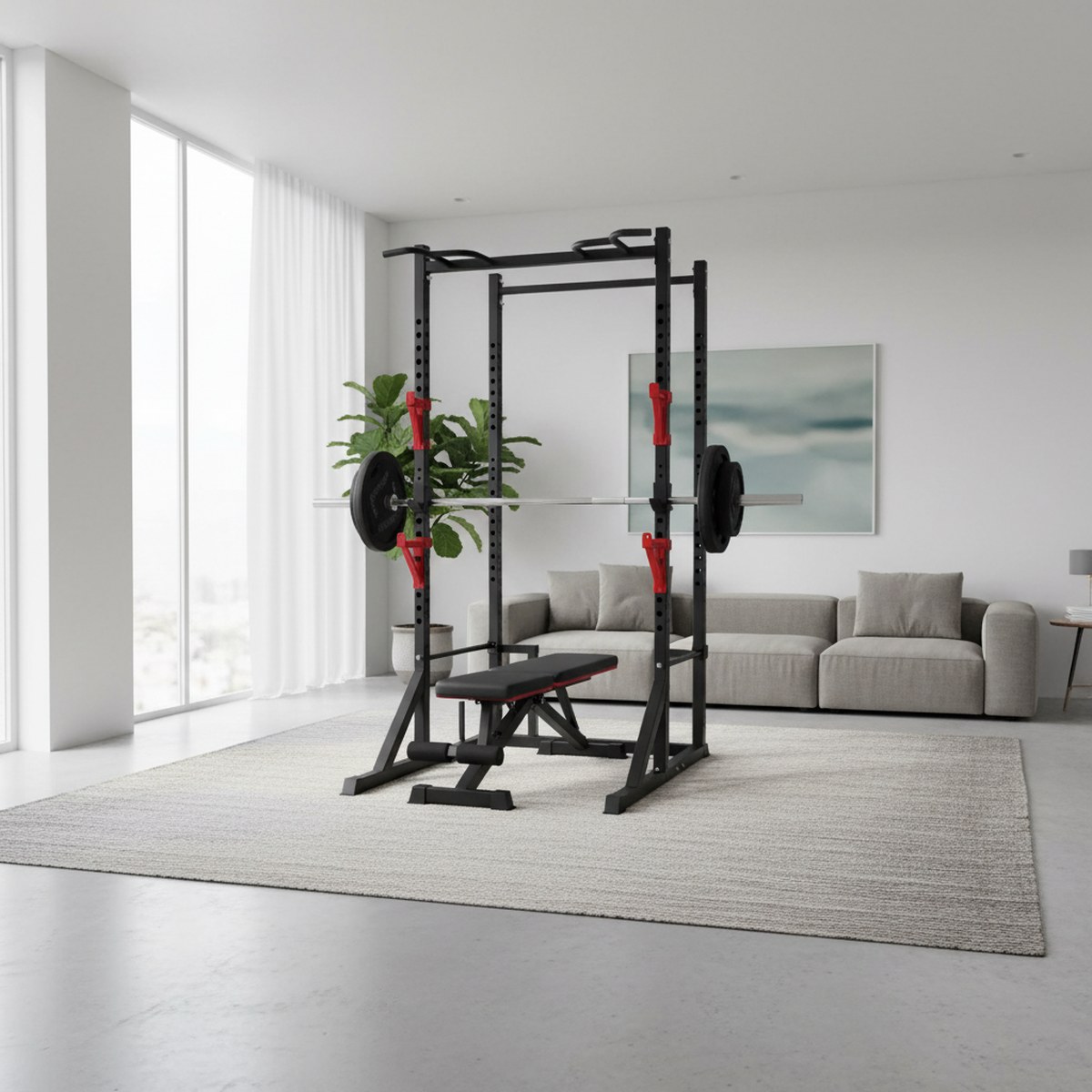 แร็คปรับระดับได้พร้อมบาร์ดึงข้ - Home Gym Fitness บทวิจารณ์และราคา