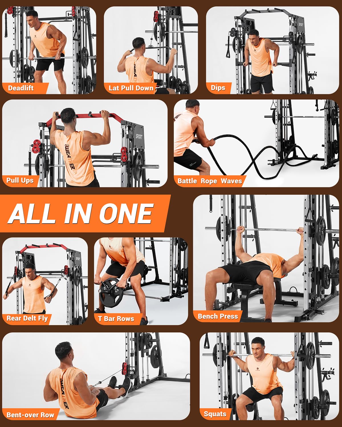 เครื่องออกกำลังกายออลอินวันแบบ - Home Gym Smith บทวิจารณ์และราคา