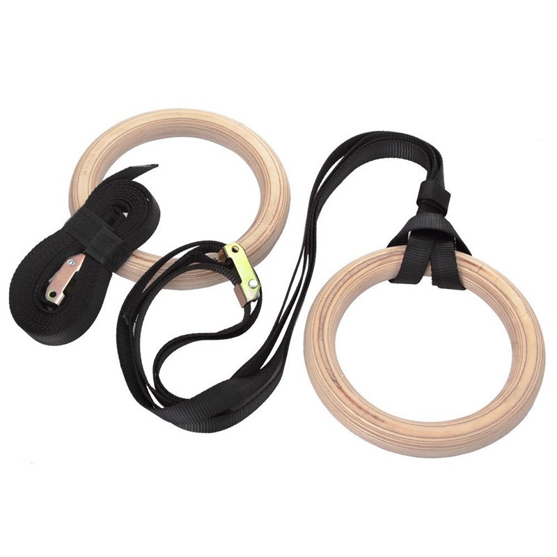 แหวนยิมนาสติกฟิตเนสพร้อมหัวเข็ - Gymnastic Rings Wooden บทวิจารณ์และราคา