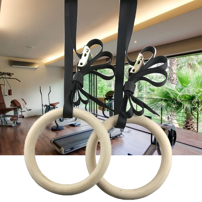 แหวนยิมนาสติกฟิตเนสพร้อมหัวเข็ - Gymnastic Rings Wooden บทวิจารณ์และราคา