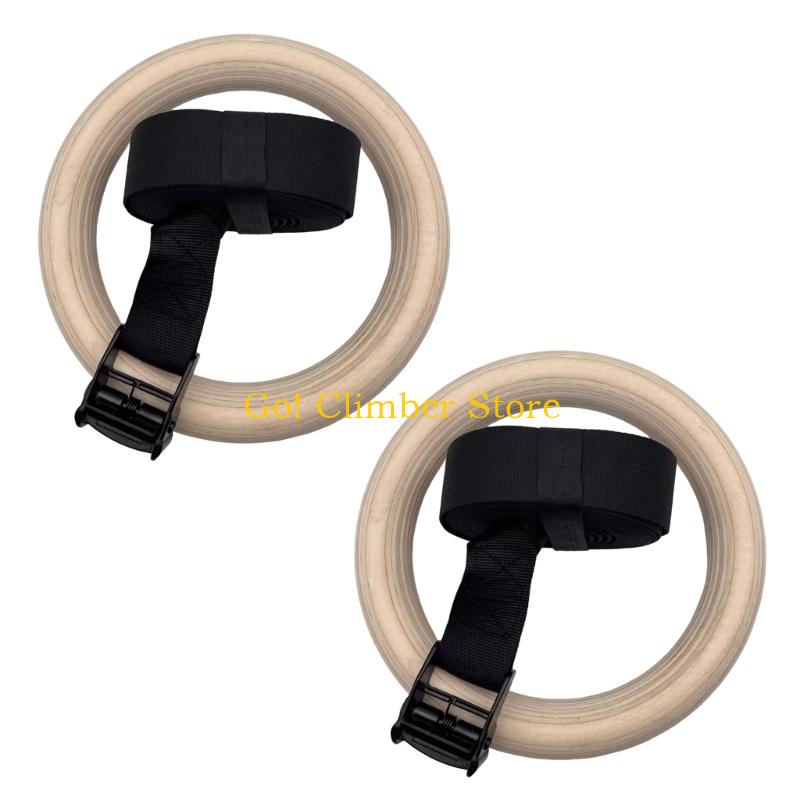 Q84C ไม้ปรับแหวนยิมนาสติกพร้อม - Gymnastic Rings Wooden บทวิจารณ์และราคา