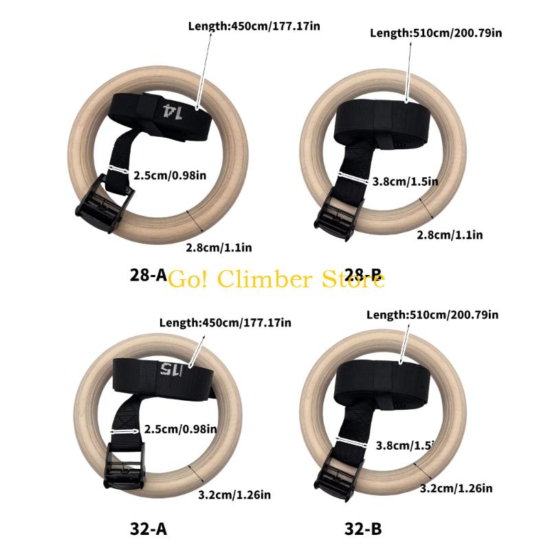 Q84C ไม้ปรับแหวนยิมนาสติกพร้อม - Gymnastic Rings Wooden บทวิจารณ์และราคา