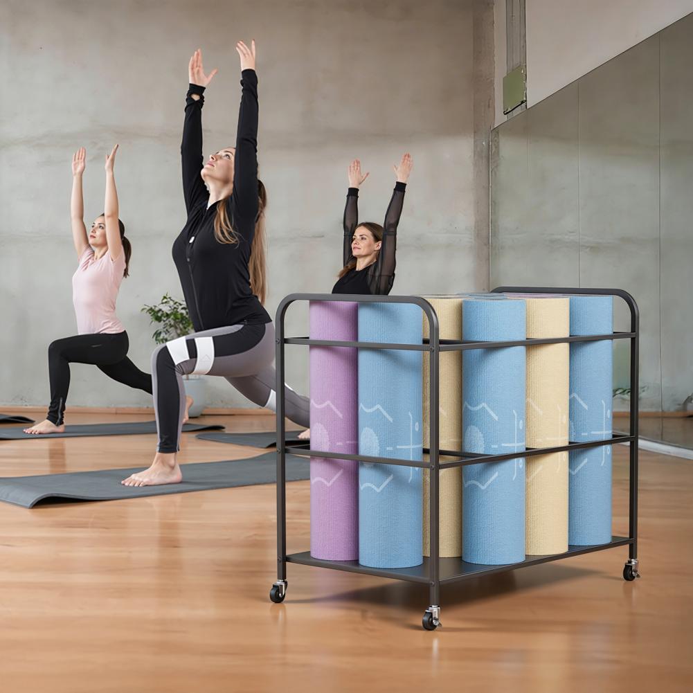 ชั้นวางเสื่อโยคะพร้อมล้อเลื่อน - Home Gym Folding Rack บทวิจารณ์และราคา