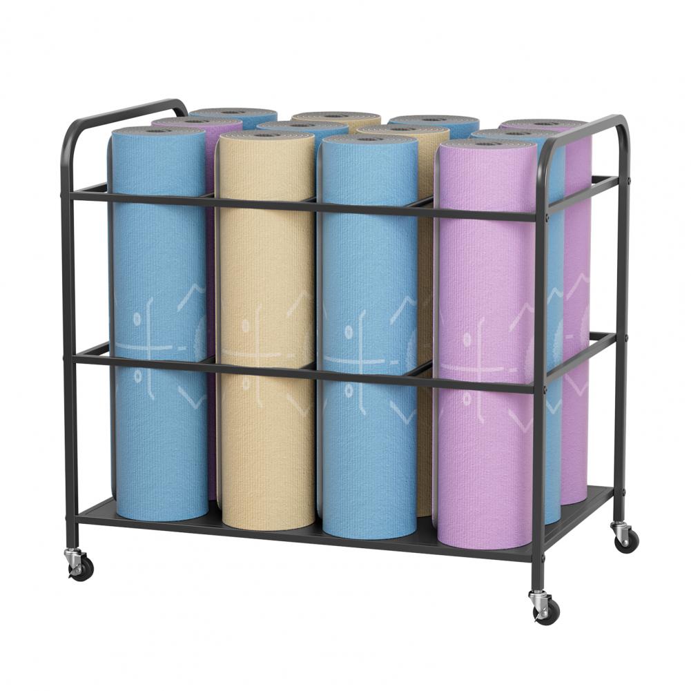 ชั้นวางเสื่อโยคะพร้อมล้อเลื่อน - Home Gym Folding Rack บทวิจารณ์และราคา