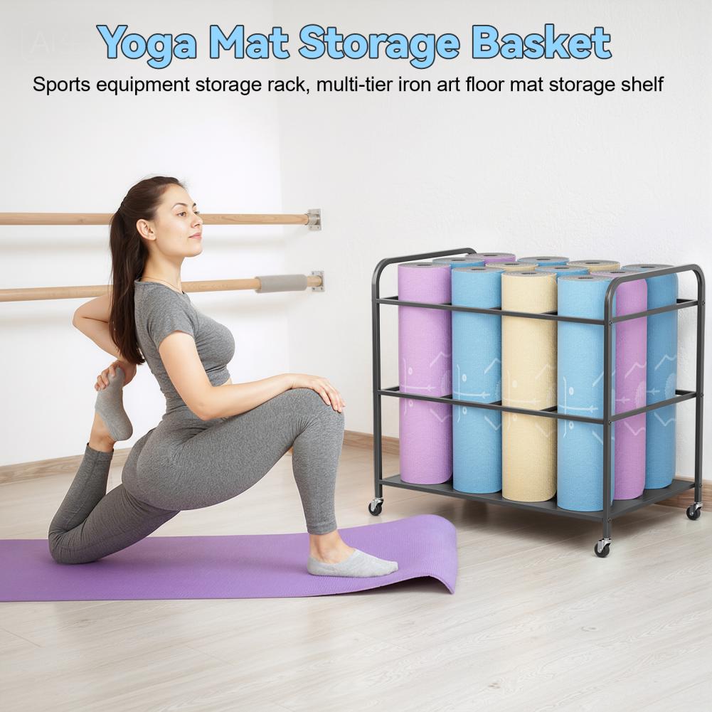ชั้นวางเสื่อโยคะพร้อมล้อเลื่อน - Home Gym Folding Rack บทวิจารณ์และราคา