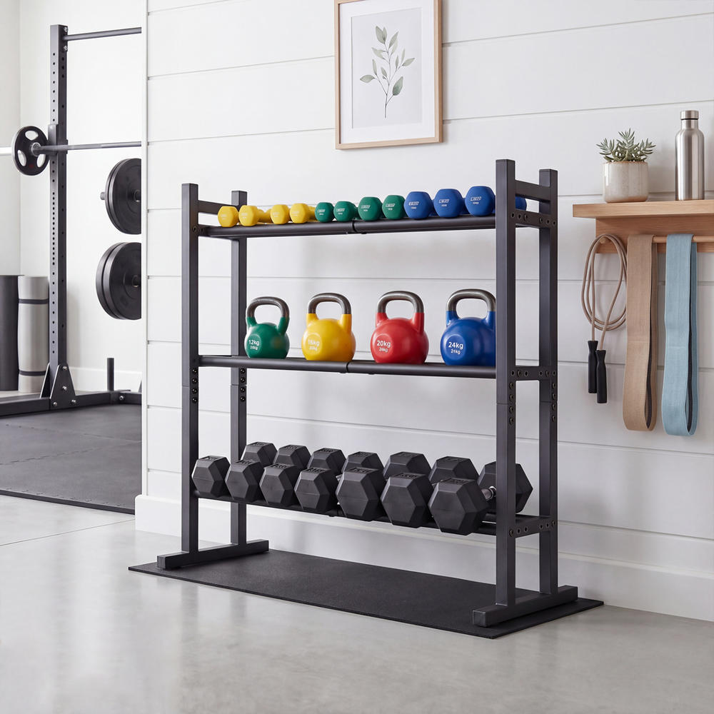 ชั้นวางดัมเบล 3 ชั้นแบบ Heavy  - Home Gym Fitness บทวิจารณ์และราคา