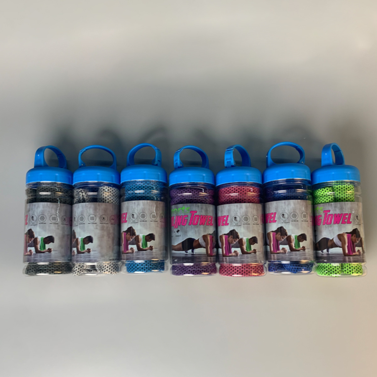 ผ้าเช็ดตัวเย็นพร้อมขวดพกพา ผ้า - Home Gym Portable บทวิจารณ์และราคา