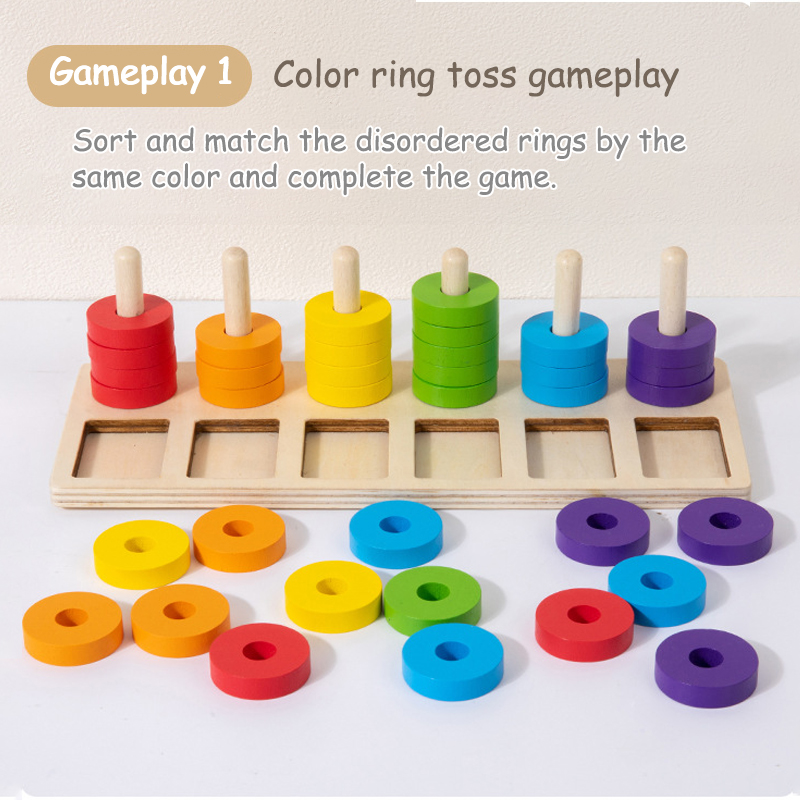 มอนเตสซอรี่ การฝึกความจำ เกมจั - Gymnastic Rings Wooden บทวิจารณ์และราคา