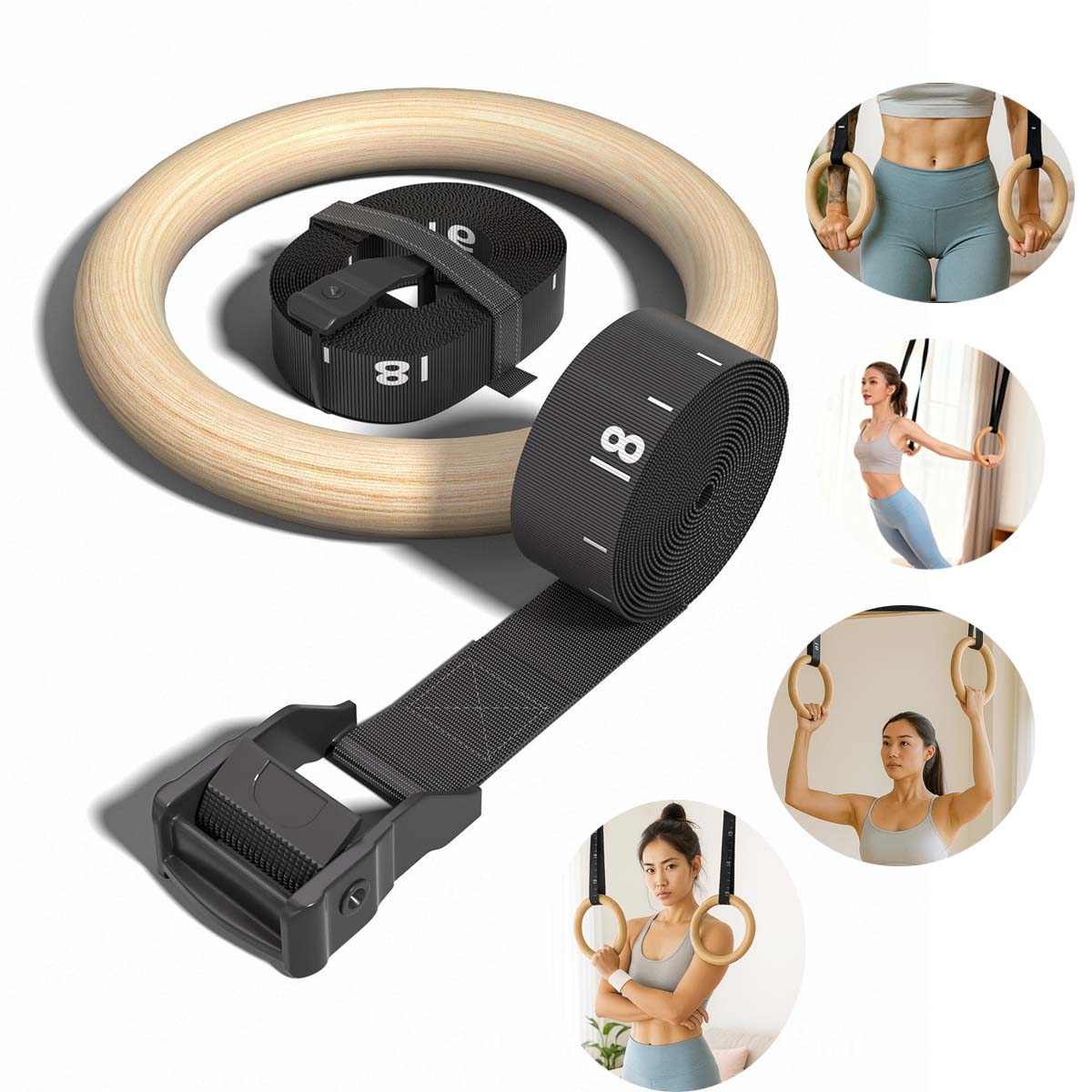 ห่วงยิมนาสติกไม้ปรับขนาดได้ 28 - Gymnastic Rings Wooden บทวิจารณ์และราคา